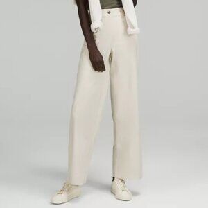 Lululemon 5 Pocket City Sleek Wide Leg Pant in Natural Ivory
